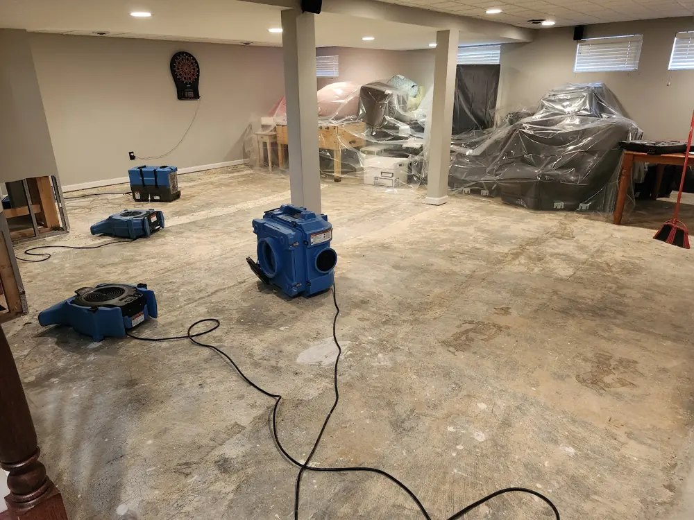 Restoration equipment on a San Mateo job