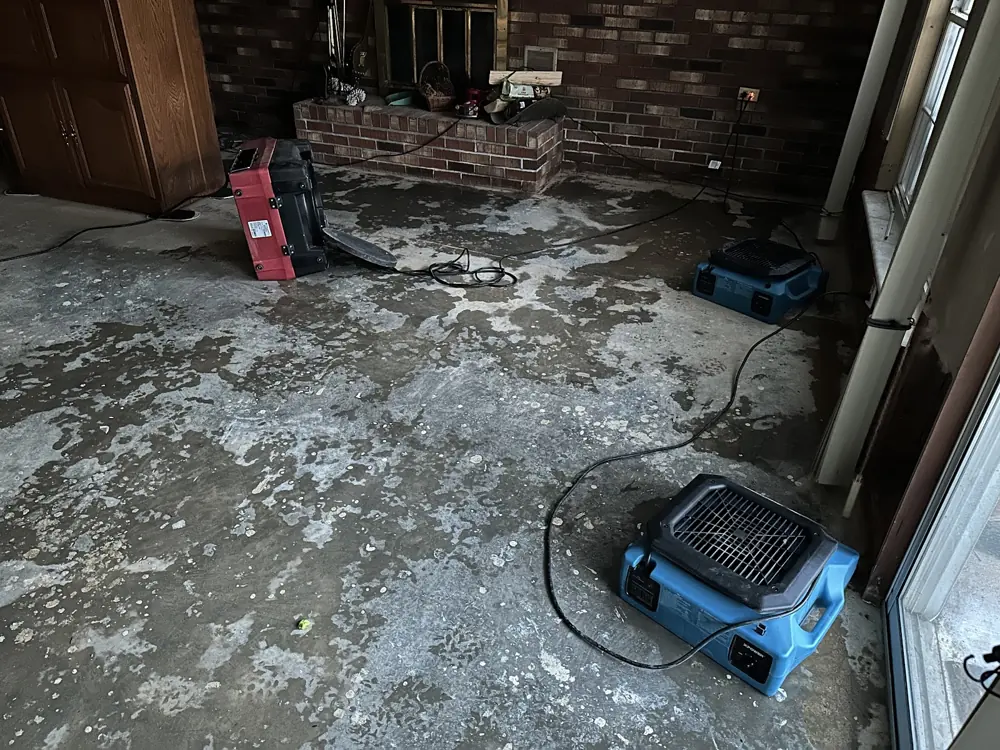 Restoration equipment on a San Mateo job